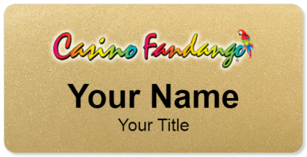 Custom name badges for Casino Fandango
