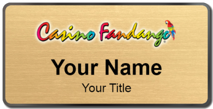 Custom name badges for Casino Fandango