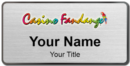Custom name badges for Casino Fandango