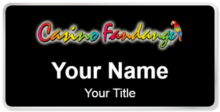 Custom name badges for Casino Fandango