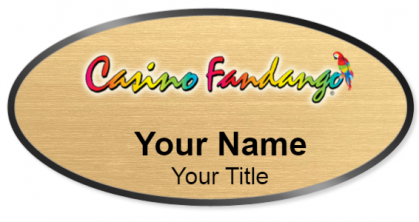Custom name badges for Casino Fandango