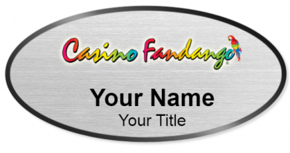 Custom name badges for Casino Fandango