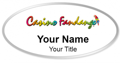 Custom name badges for Casino Fandango