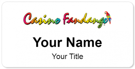 Custom name badges for Casino Fandango