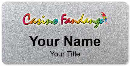 Custom name badges for Casino Fandango