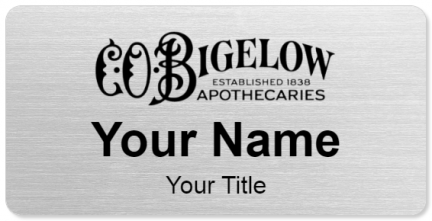 Custom name badges for C O Bigelow Apothecaries