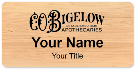 Custom name badges for C O Bigelow Apothecaries