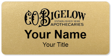 Custom name badges for C O Bigelow Apothecaries