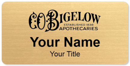 Custom name badges for C O Bigelow Apothecaries