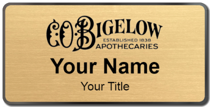 Custom name badges for C O Bigelow Apothecaries