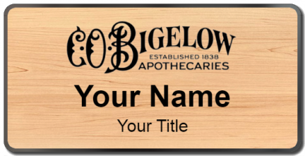 Custom name badges for C O Bigelow Apothecaries