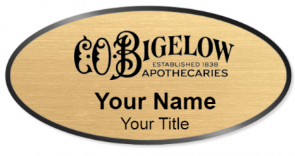 Custom name badges for C O Bigelow Apothecaries
