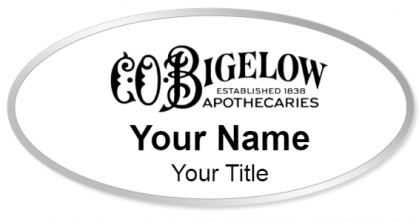 Custom name badges for C O Bigelow Apothecaries
