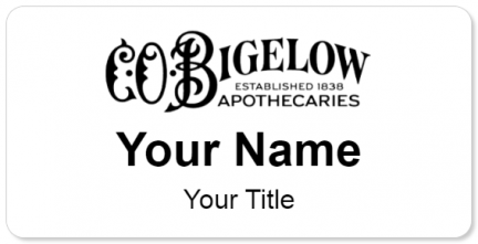 Custom name badges for C O Bigelow Apothecaries