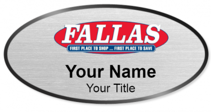 Custom name badges for Fallas Stores