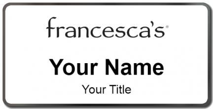 Custom name badges for Francescas Collections