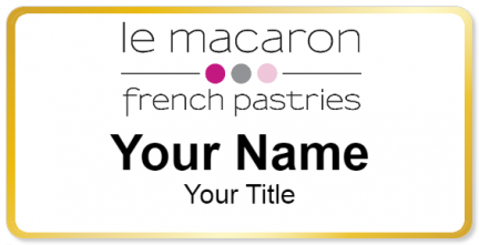 Custom name badges for Le Macaron French Pastries