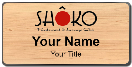 Custom name badges for Shoko Restaurant & Lounge Club