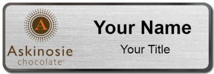 Custom name badges for Askinosie Chocolate