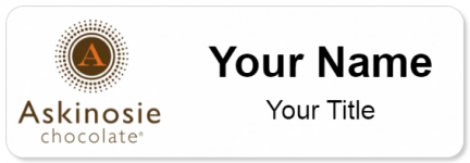 Custom name badges for Askinosie Chocolate