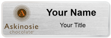 Custom name badges for Askinosie Chocolate