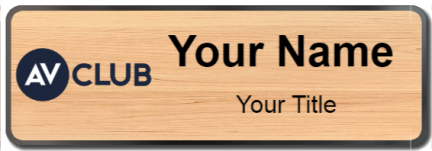 Custom name badges for AV Club