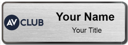 Custom name badges for AV Club