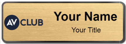 Custom name badges for AV Club