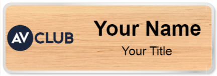 Custom name badges for AV Club