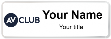 Custom name badges for AV Club