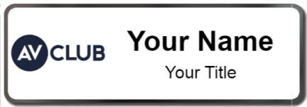 Custom name badges for AV Club