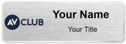 Custom name badges for AV Club