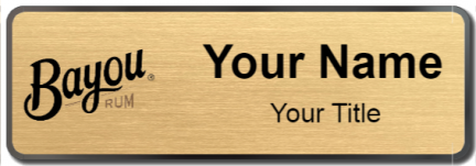 Custom name badges for Bayou Rum