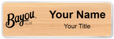 Custom name badges for Bayou Rum