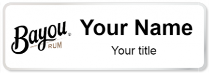Custom name badges for Bayou Rum
