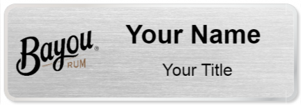 Custom name badges for Bayou Rum