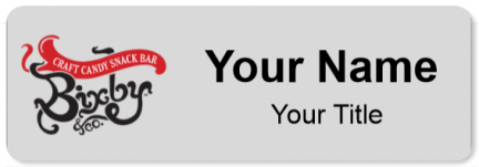 Custom name badges for Bixby Craft Candy Snack Bar