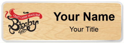 Custom name badges for Bixby Craft Candy Snack Bar