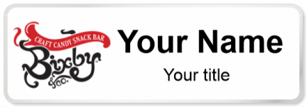 Custom name badges for Bixby Craft Candy Snack Bar