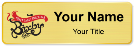 Custom name badges for Bixby Craft Candy Snack Bar