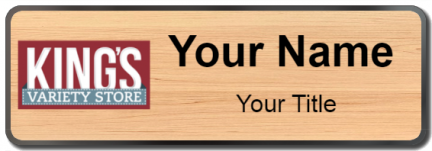 Custom name badges for Kings Variety Store