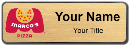 Custom name badges for Marcos Pizza