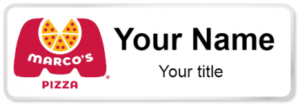 Custom name badges for Marcos Pizza