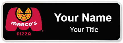 Custom name badges for Marcos Pizza