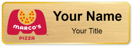 Custom name badges for Marcos Pizza