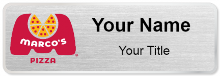 Custom name badges for Marcos Pizza