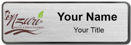 Custom name badges for Nzuro Haircare and Wellness