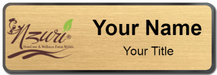 Custom name badges for Nzuro Haircare and Wellness
