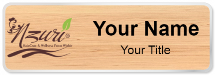 Custom name badges for Nzuro Haircare and Wellness