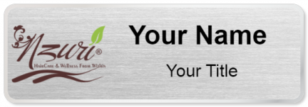 Custom name badges for Nzuro Haircare and Wellness
